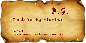 Mosánszky Florina névjegykártya